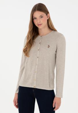 Kadın Taş Melanj Basic Triko Hırka - 50288991038