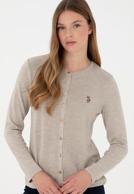 Kadın Taş Melanj Basic Triko Hırka - 50288991038