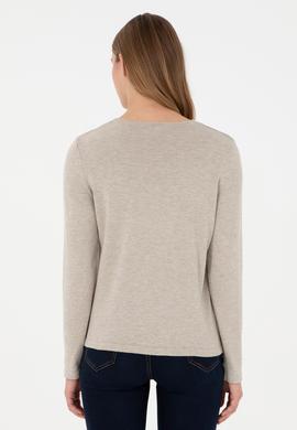 Kadın Taş Melanj Basic Triko Hırka - 50288991038