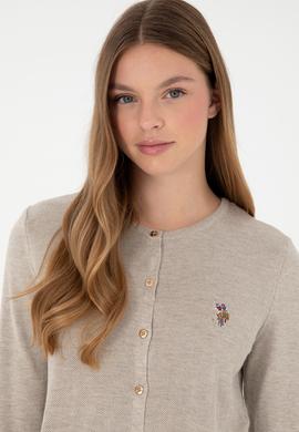 Kadın Taş Melanj Basic Triko Hırka - 50288991038