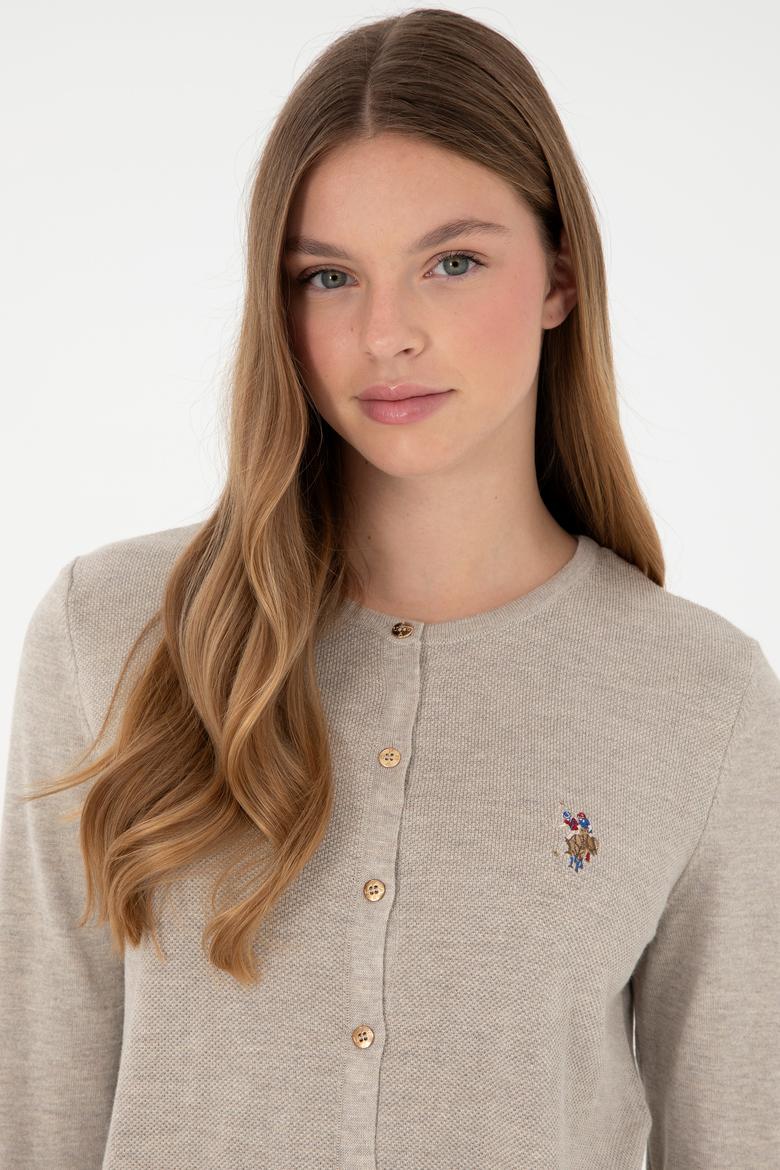 Kadın Taş Melanj Basic Triko Hırka - 50288991038