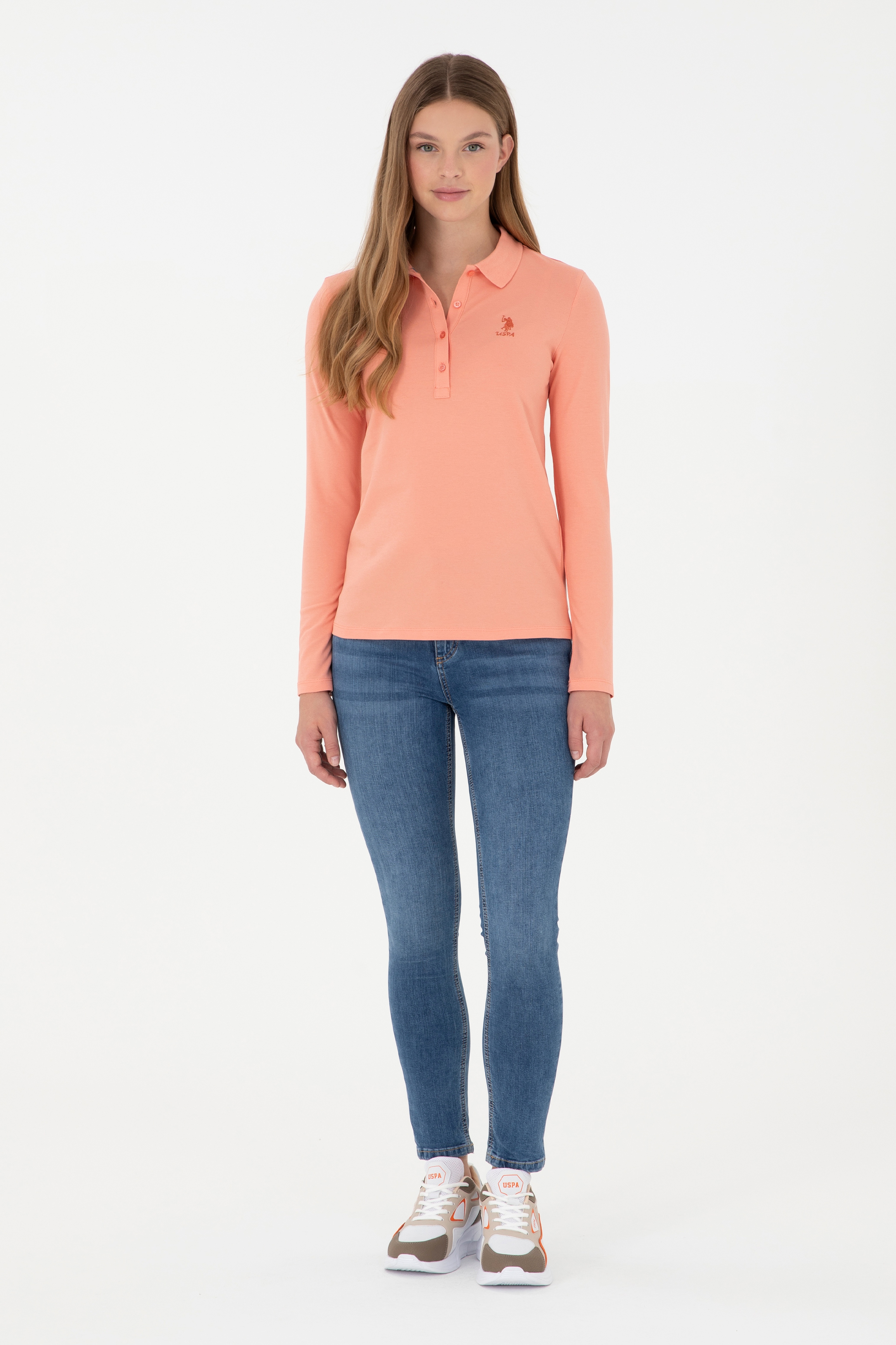 Kadın Somon Basic Sweatshirt