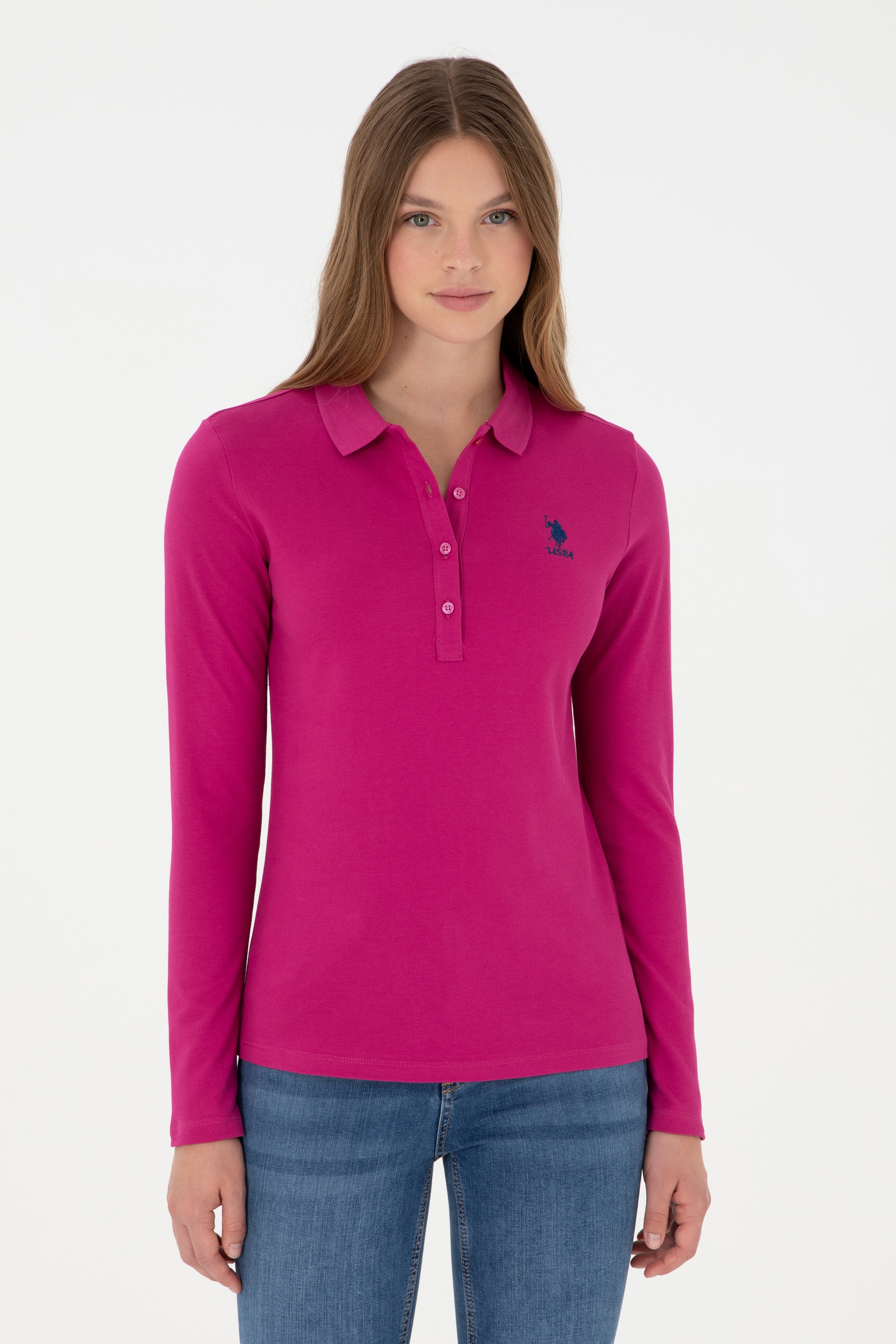 Kadın Fuşya Basic Sweatshirt - Image 1