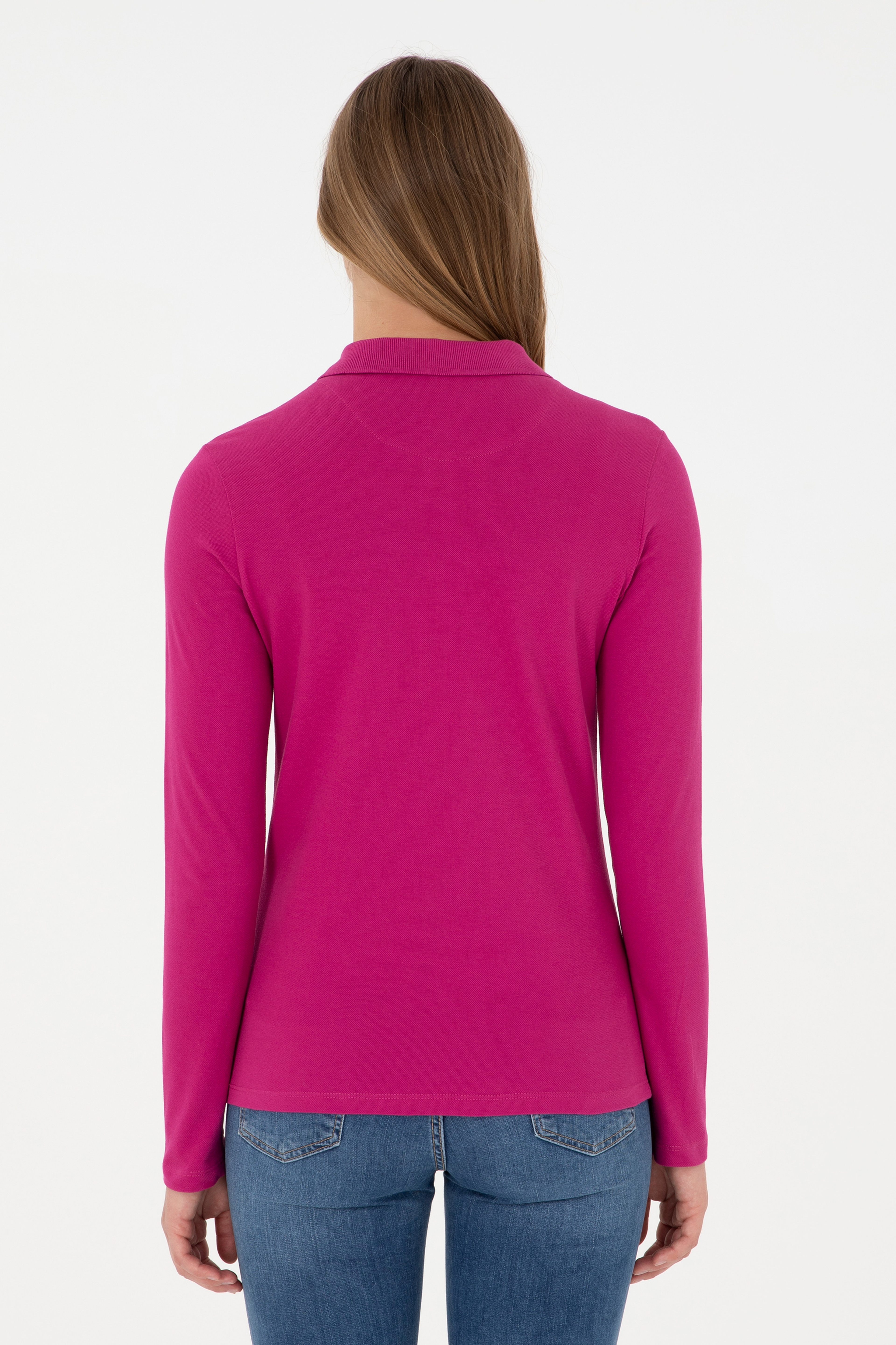 Kadın Fuşya Basic Sweatshirt - Image 5