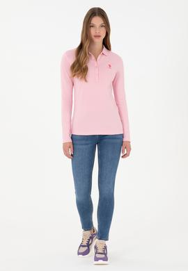 Kadın Pudra Basic Polo Yaka Sweatshirt - 50289541053