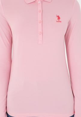 Kadın Pudra Basic Polo Yaka Sweatshirt - 50289541053