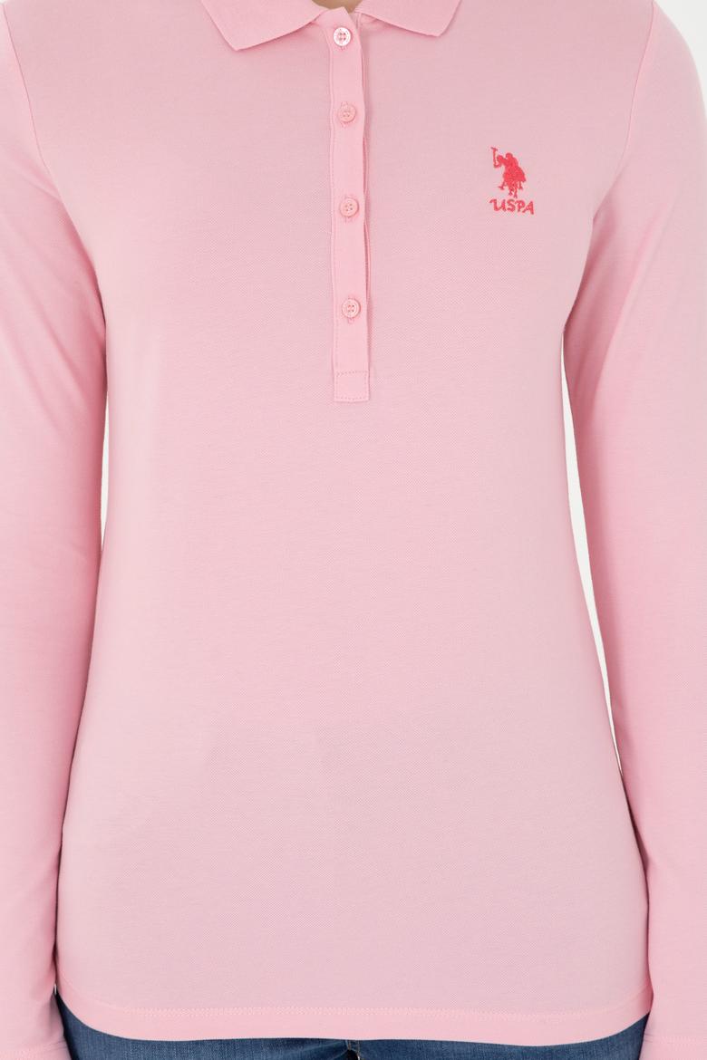 Kadın Pudra Basic Polo Yaka Sweatshirt - 50289541053