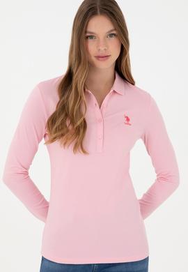 Kadın Pudra Basic Polo Yaka Sweatshirt - 50289541053