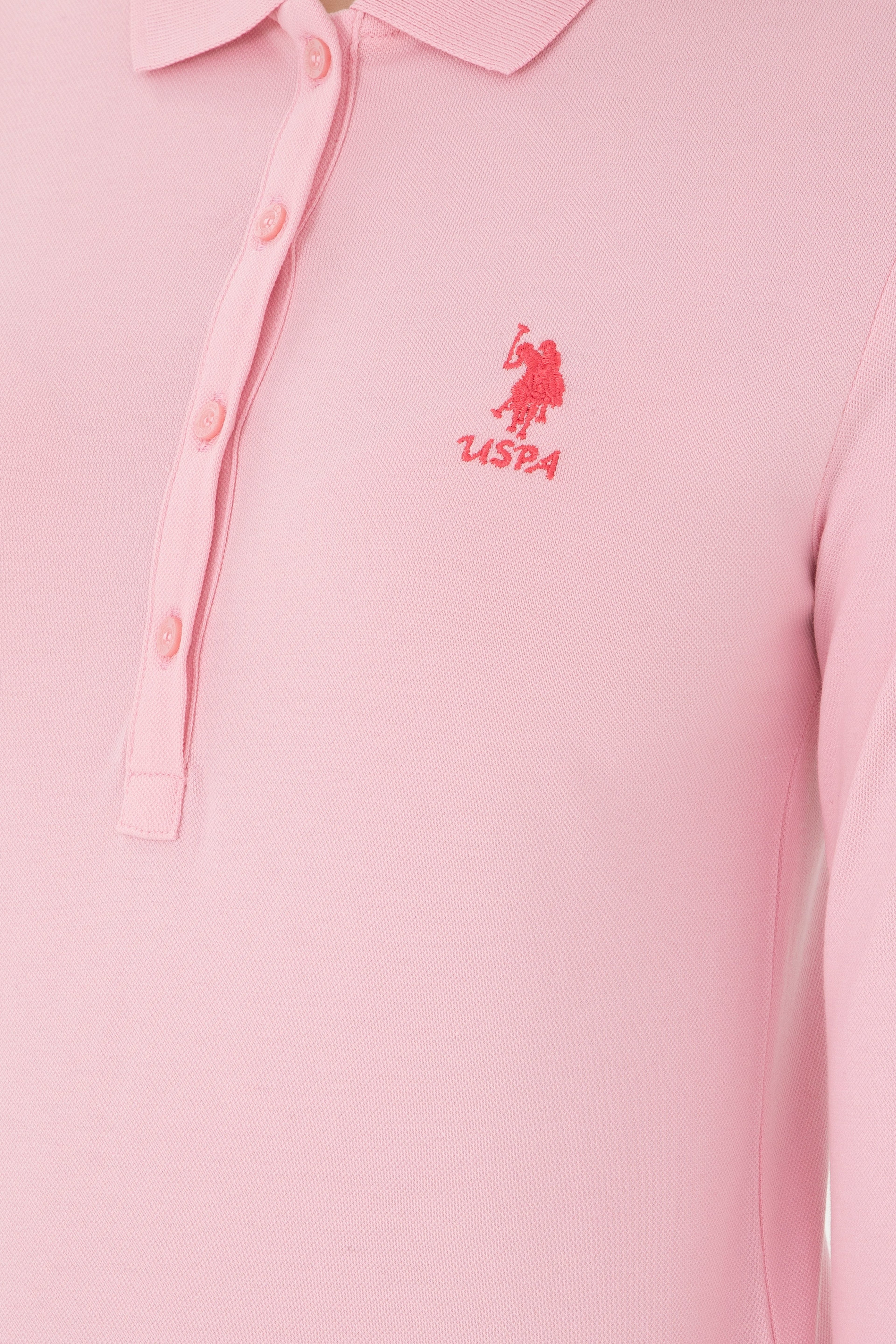 Kadın Pudra Basic Polo Yaka Sweatshirt - Image 7