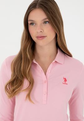 Kadın Pudra Basic Polo Yaka Sweatshirt - 50289541053