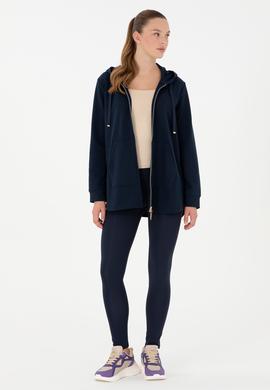 Kadın Lacivert Kapüşonlu Sweatshirt - 50289545006