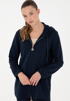 Kadın Lacivert Kapüşonlu Sweatshirt - 50289545006