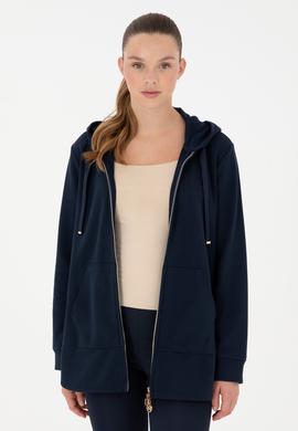 Kadın Lacivert Kapüşonlu Sweatshirt - 50289545006