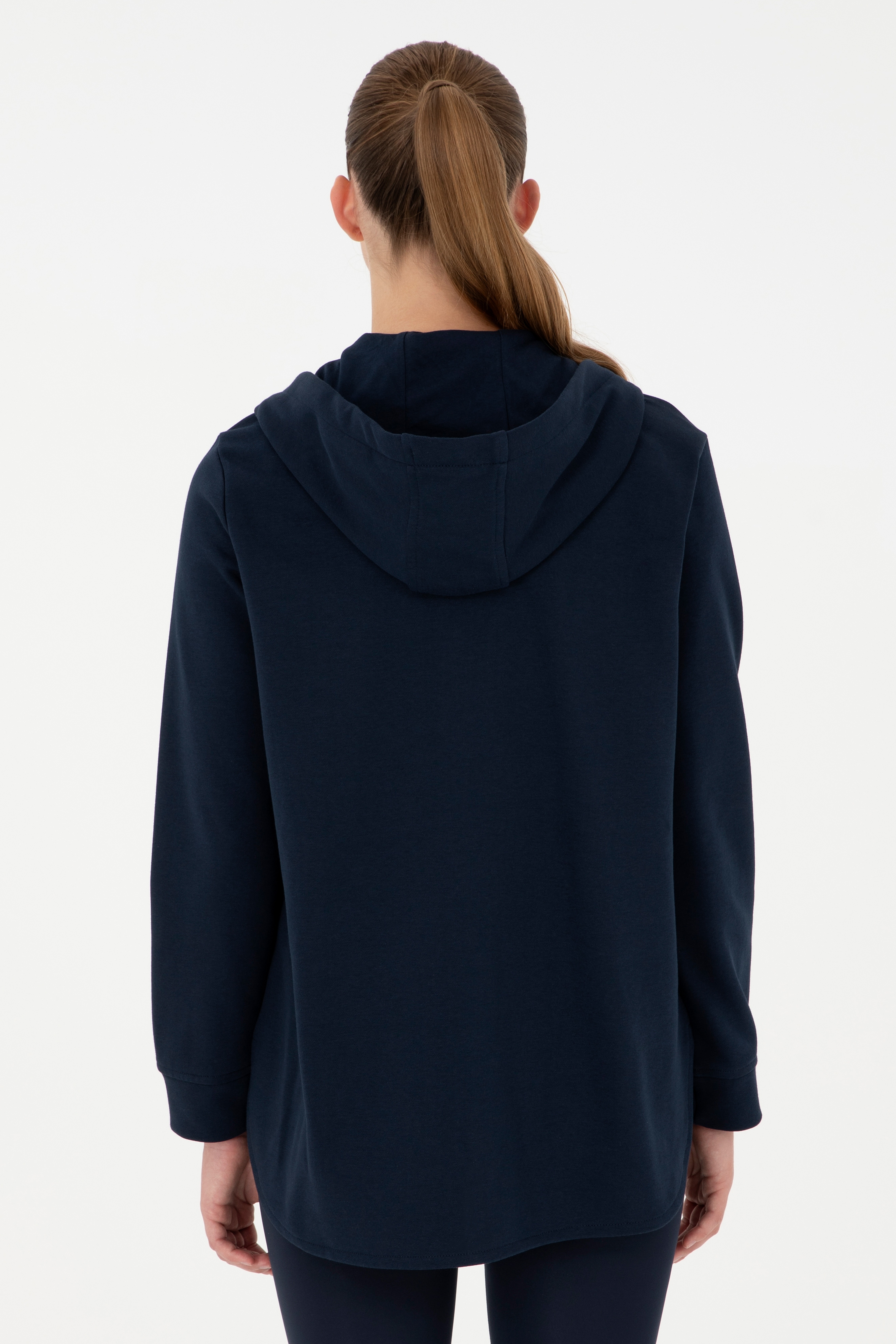 Kadın Lacivert Kapüşonlu Sweatshirt
