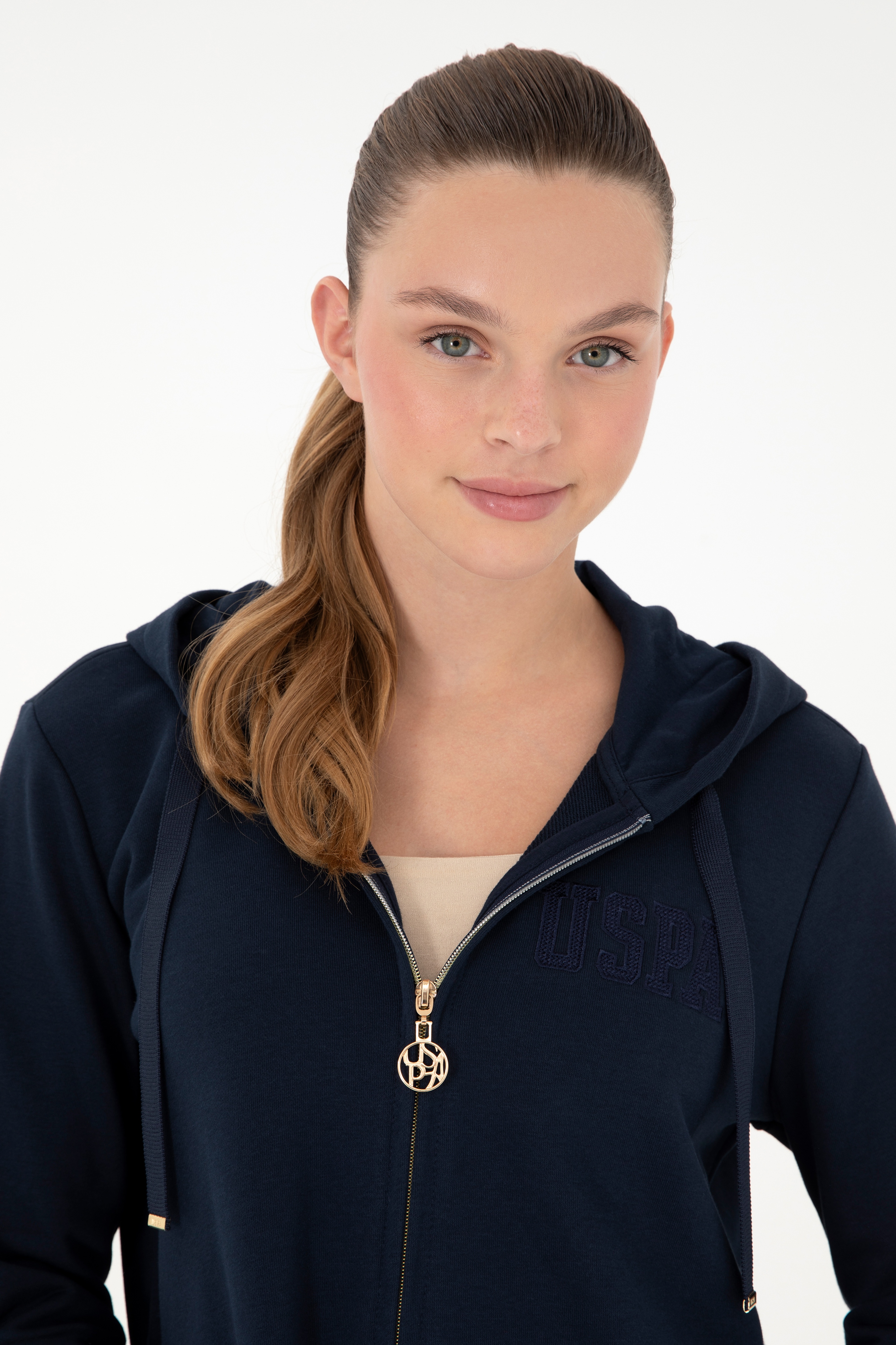 Kadın Lacivert Kapüşonlu Sweatshirt