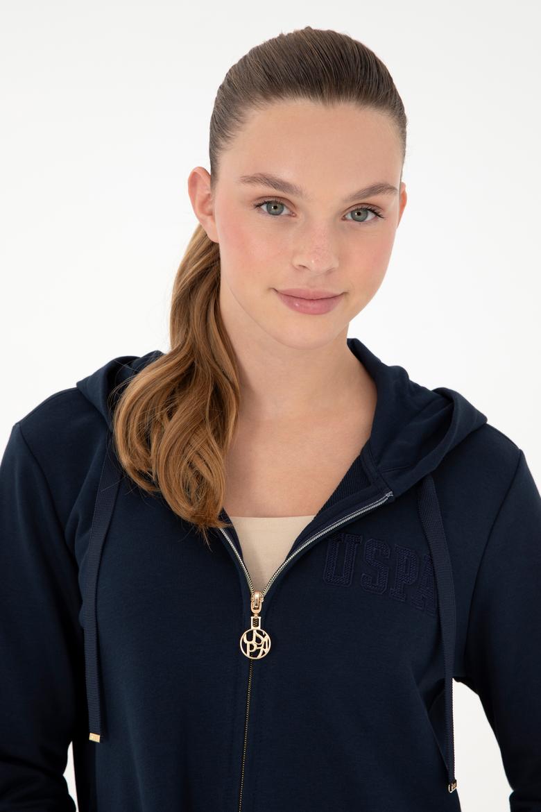 Kadın Lacivert Kapüşonlu Sweatshirt - 50289545006