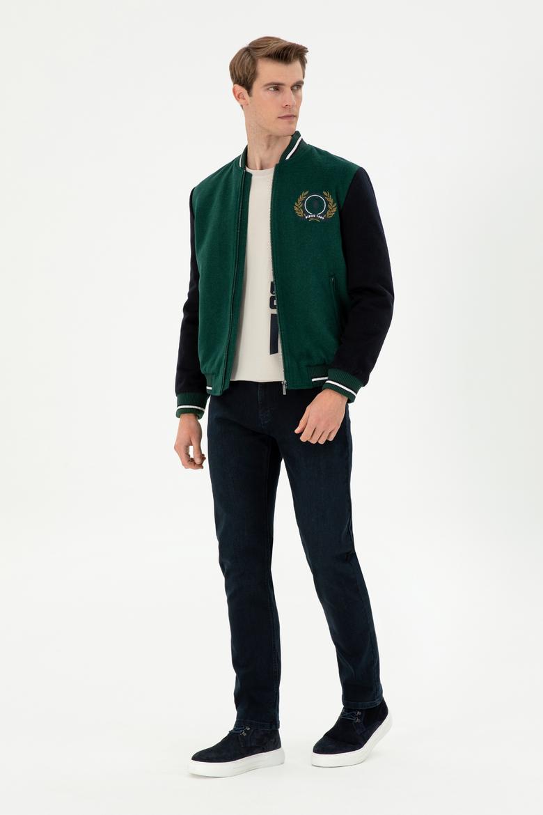 Erkek Koyu Yeşil Kaşe Mont - 50290767032