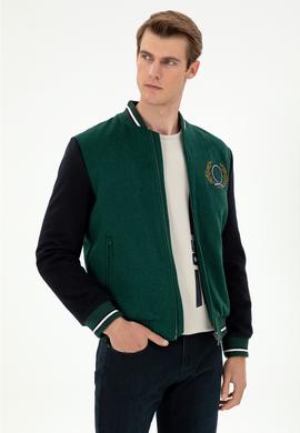 Erkek Koyu Yeşil Kaşe Mont - 50290767032