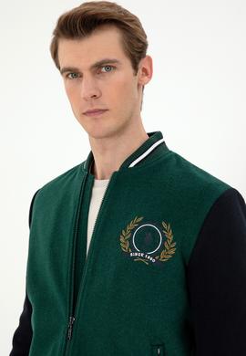 Erkek Koyu Yeşil Kaşe Mont - 50290767032