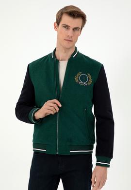 Erkek Koyu Yeşil Kaşe Mont - 50290767032