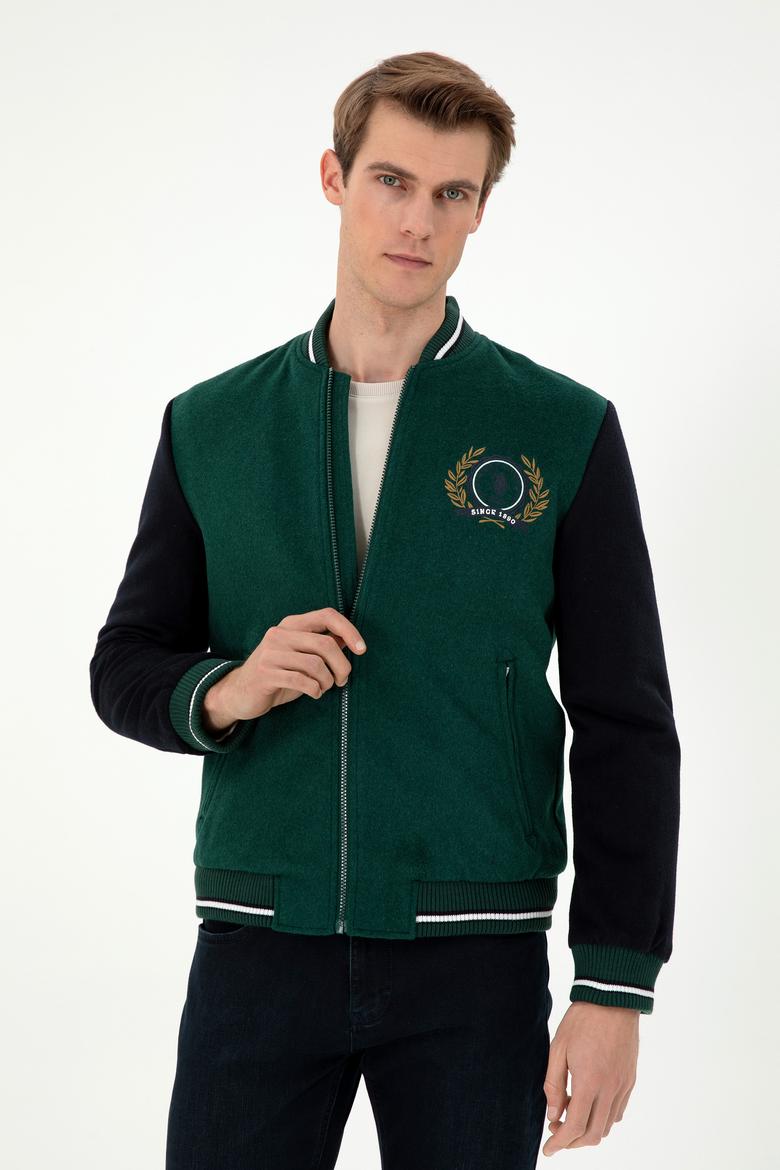 Erkek Koyu Yeşil Kaşe Mont - 50290767032