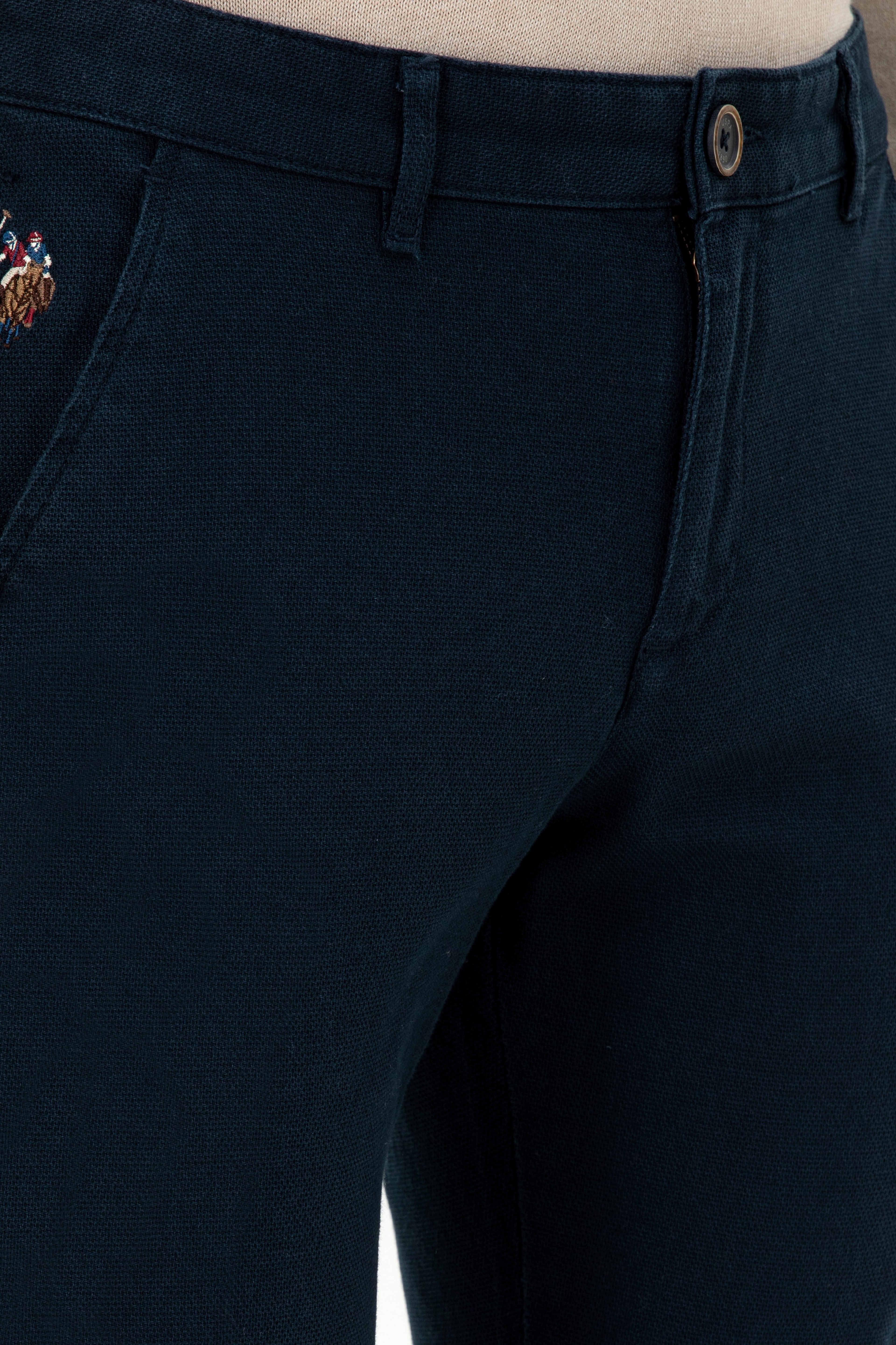 Erkek Regular Fit Lacivert Kanvas Pantolon