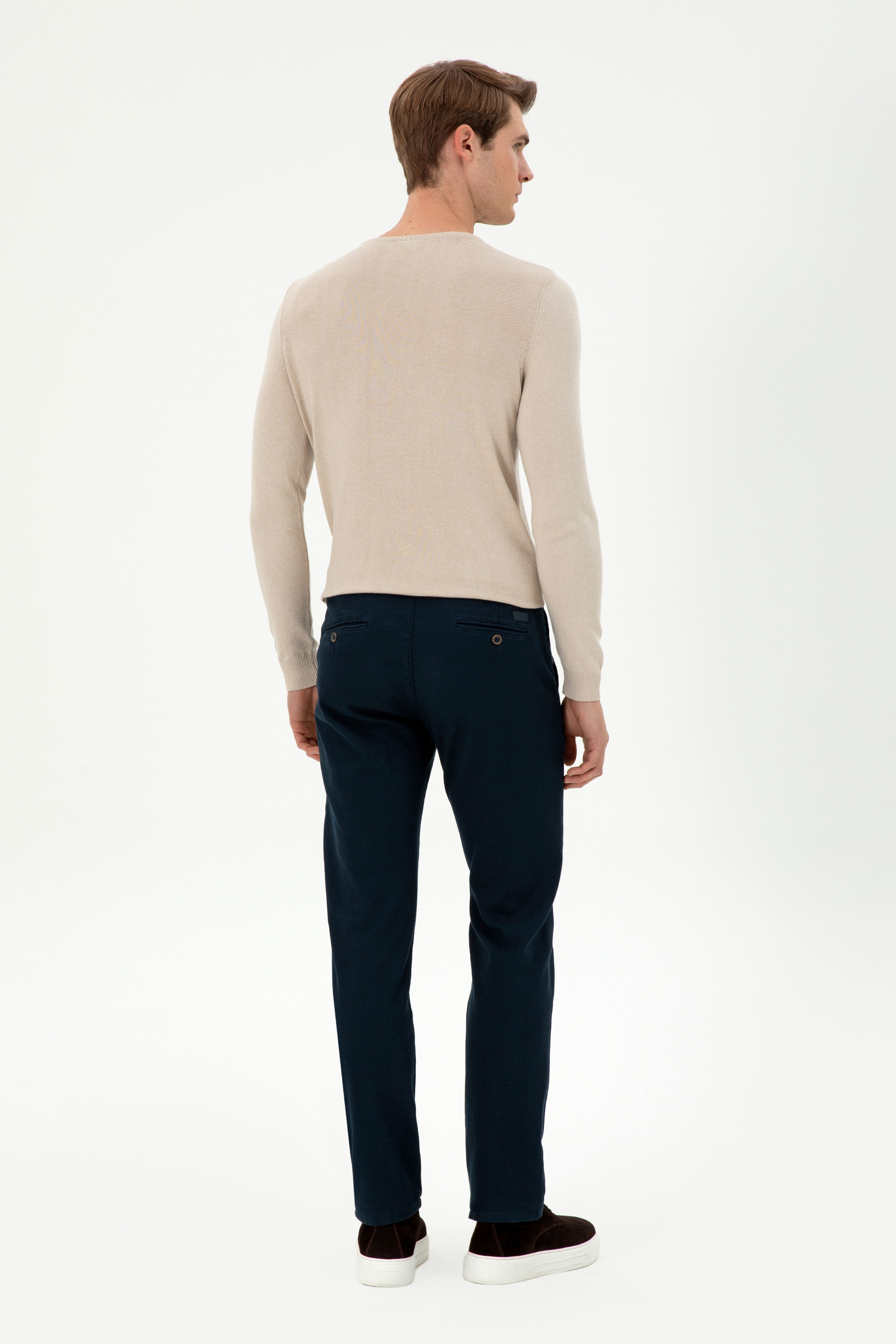Erkek Regular Fit Lacivert Kanvas Pantolon