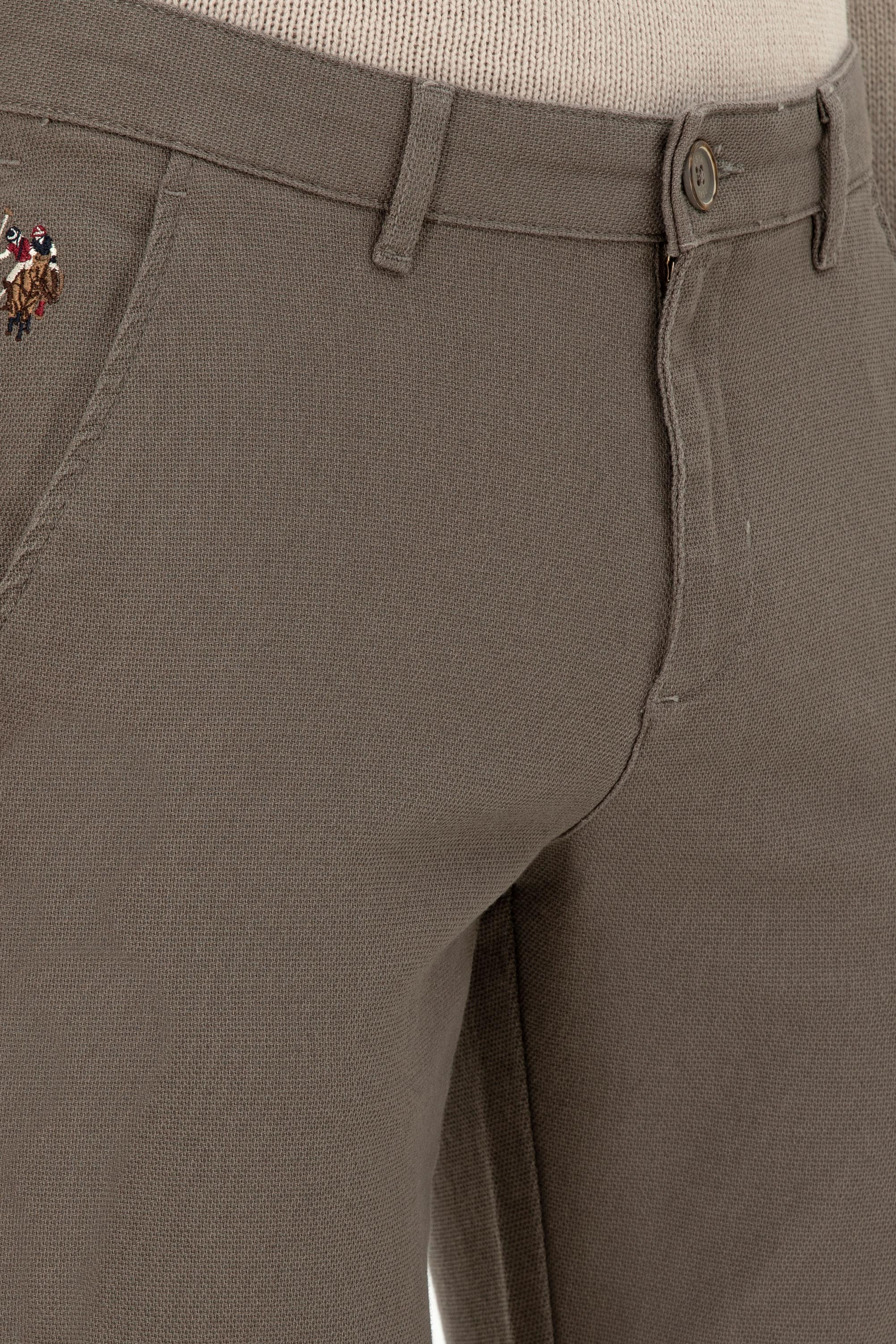 Erkek Slim Fit Vizon Kanvas Pantolon