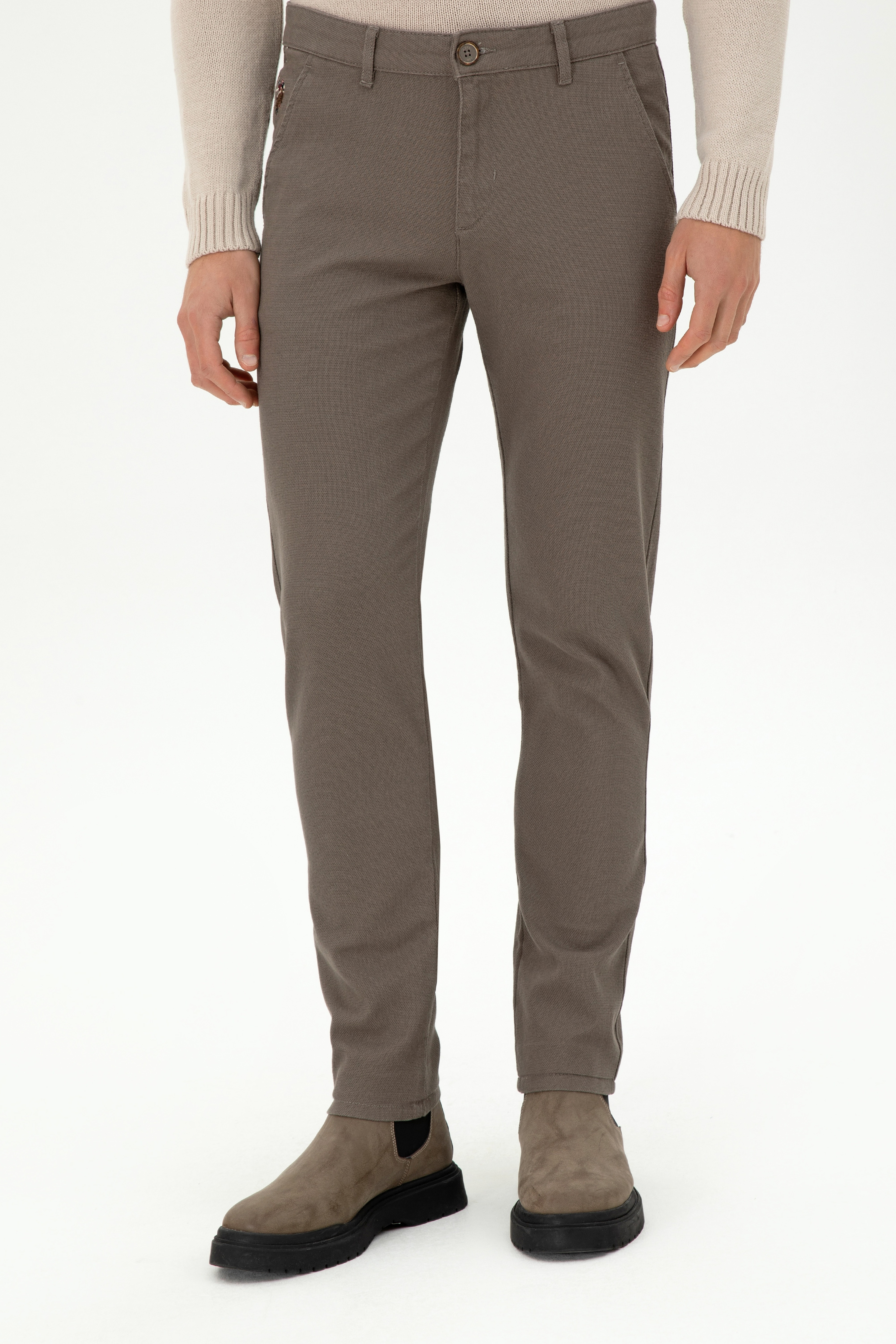 Erkek Slim Fit Vizon Kanvas Pantolon - Image 2