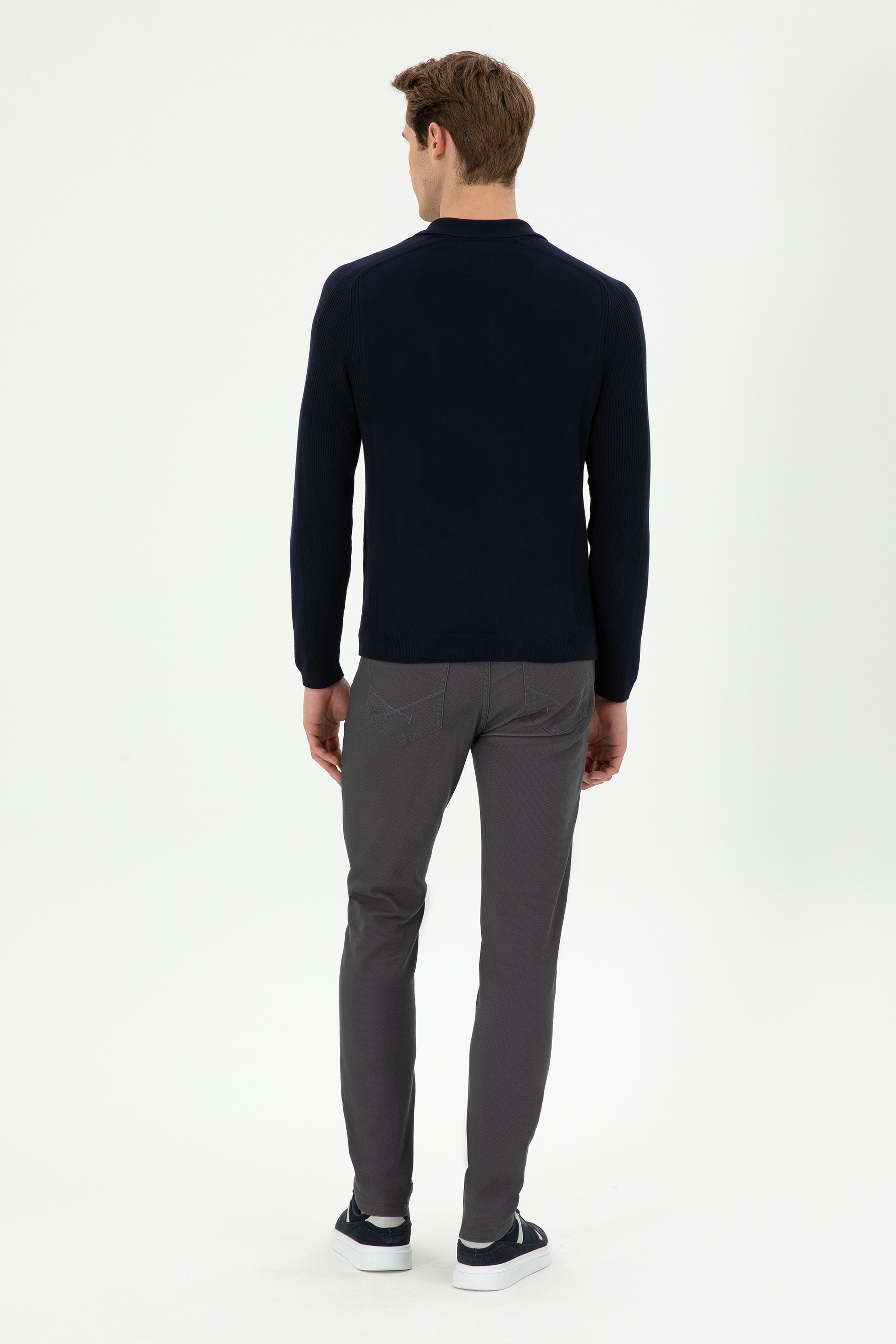 Erkek Slim Fit Antrasit Kanvas Pantolon - Image 4