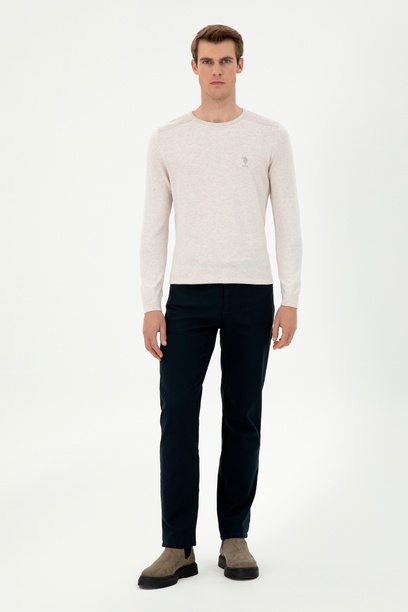 Erkek Regular Fit Lacivert Kanvas Pantolon