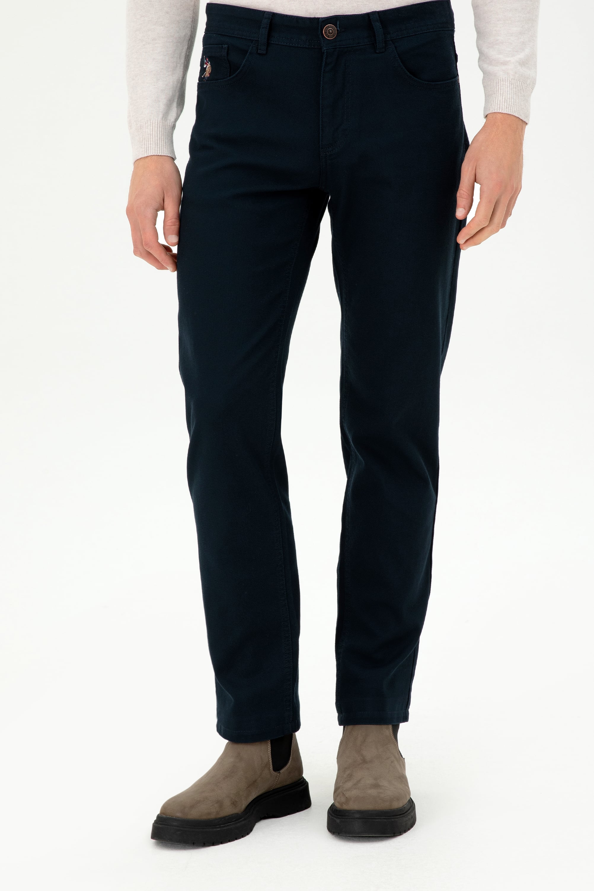 Erkek Regular Fit Lacivert Kanvas Pantolon - Image 2