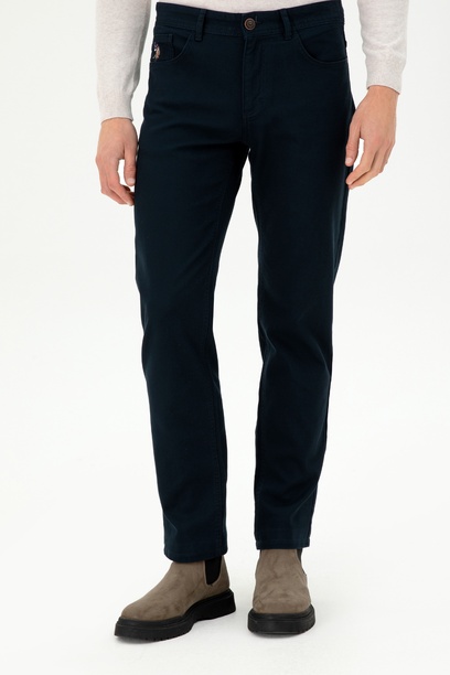 Erkek Regular Fit Lacivert Kanvas Pantolon