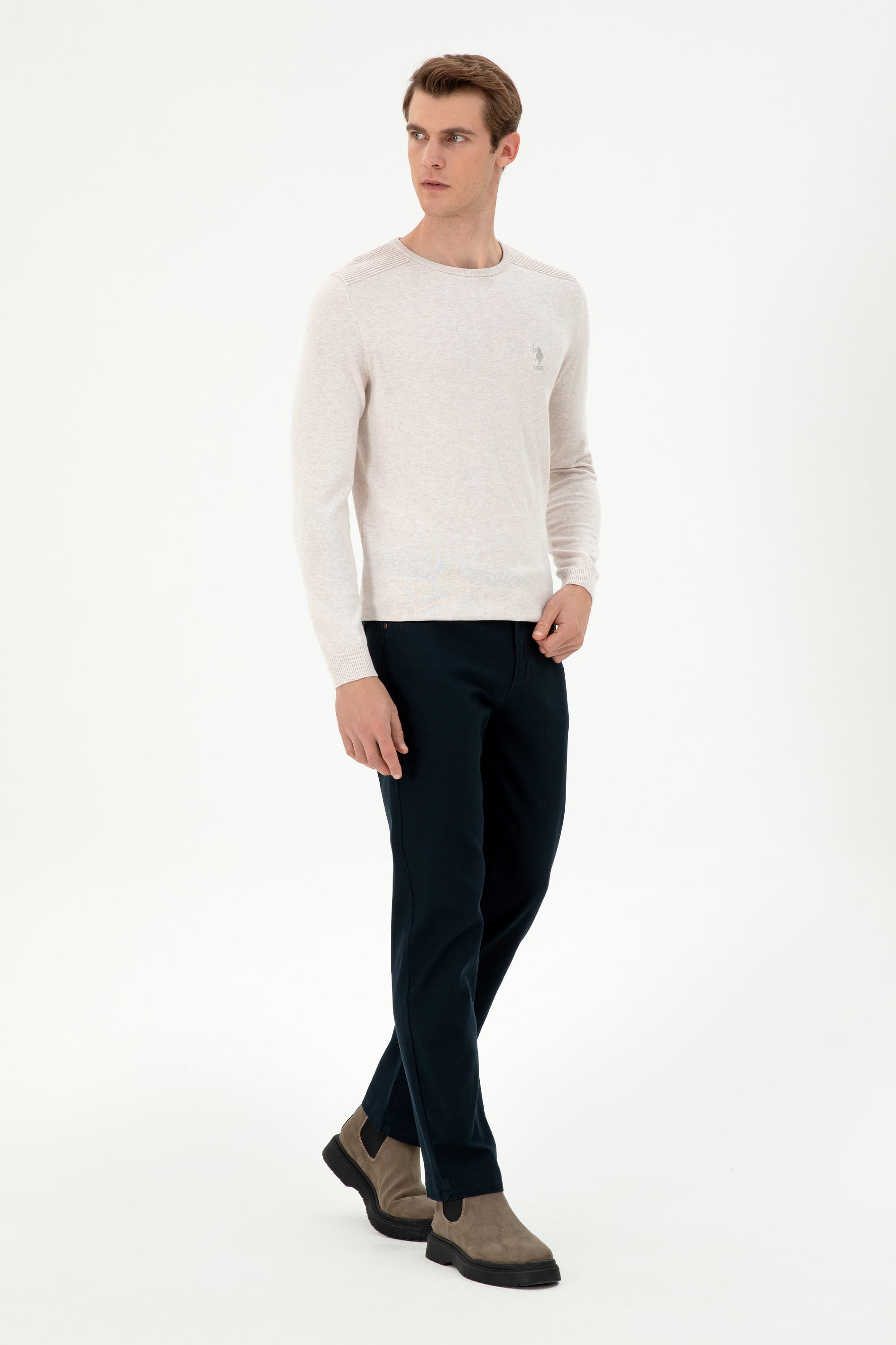 Erkek Regular Fit Lacivert Kanvas Pantolon