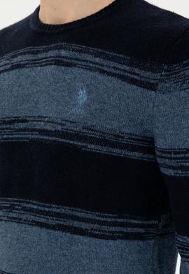 Erkek Slim Fit Bisiklet Yaka Saks Kazak - 50293115019