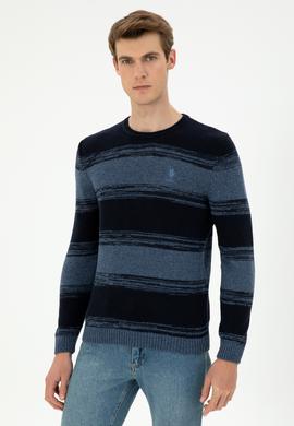 Erkek Slim Fit Bisiklet Yaka Saks Kazak - 50293115019