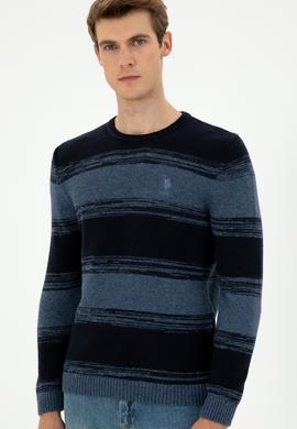 Erkek Slim Fit Bisiklet Yaka Saks Kazak - 50293115019