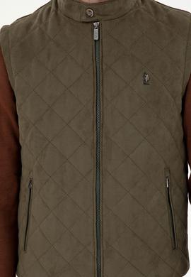 Erkek Haki Deri Ceket - 50297244004