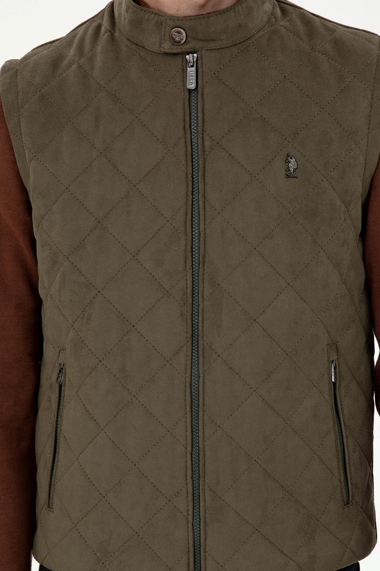 Erkek Haki Deri Ceket - 50297244004