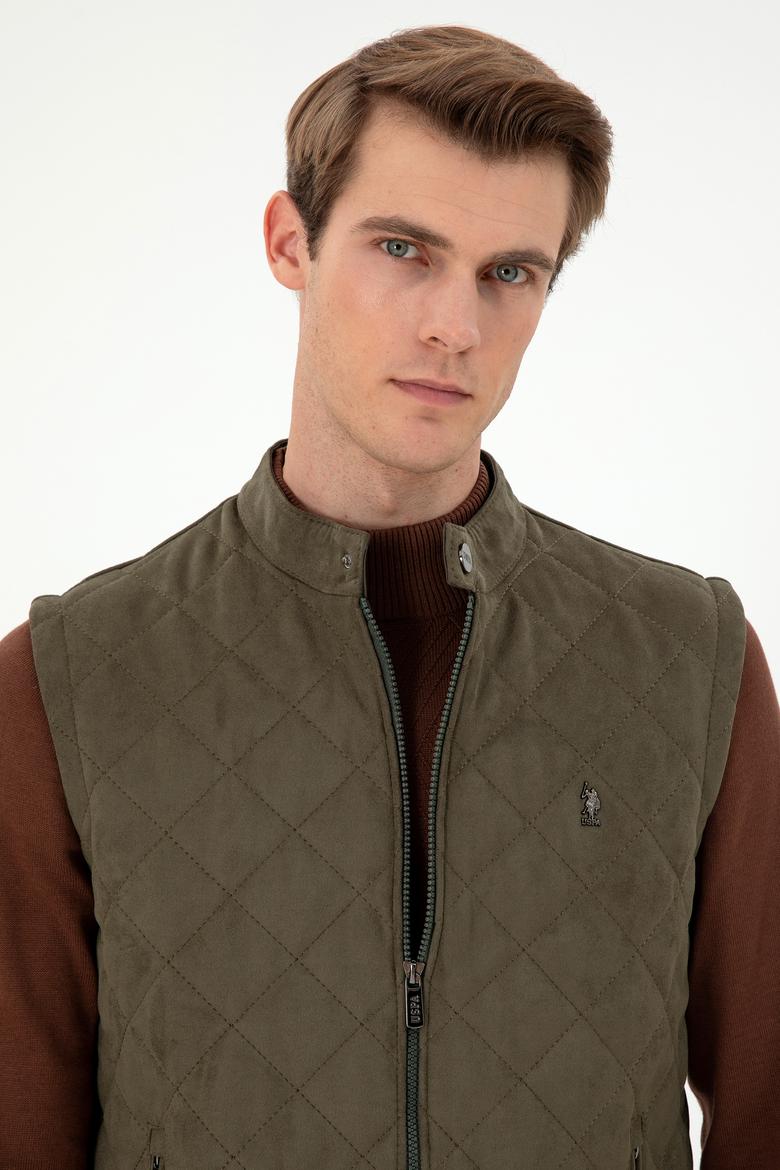 Erkek Haki Deri Ceket - 50297244004