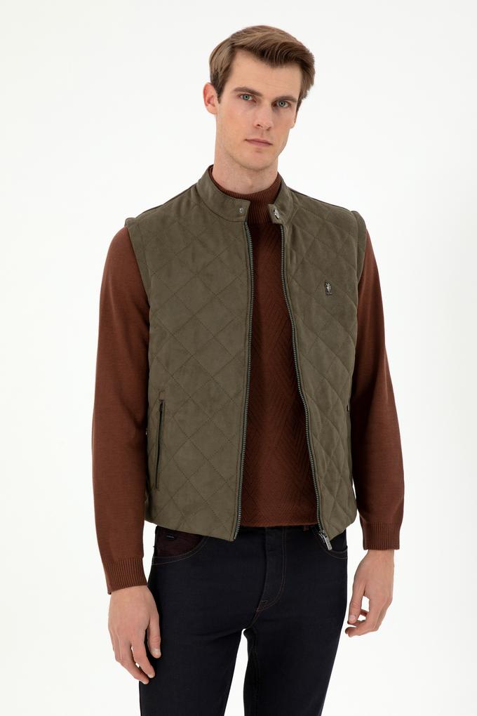 Erkek Haki Deri Ceket