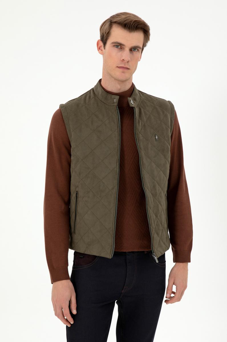 Erkek Haki Deri Ceket