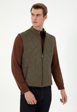 Erkek Haki Deri Ceket - 50297244004