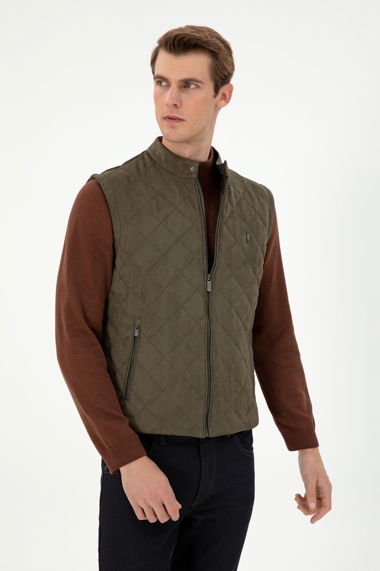 Erkek Haki Deri Ceket - 50297244004