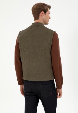 Erkek Haki Deri Ceket - 50297244004