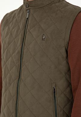 Erkek Haki Deri Ceket - 50297244004