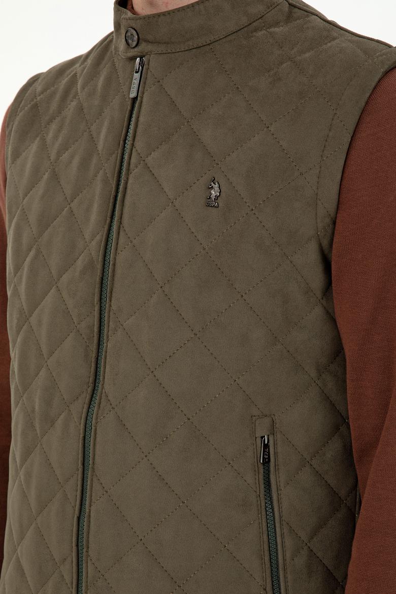 Erkek Haki Deri Ceket - 50297244004