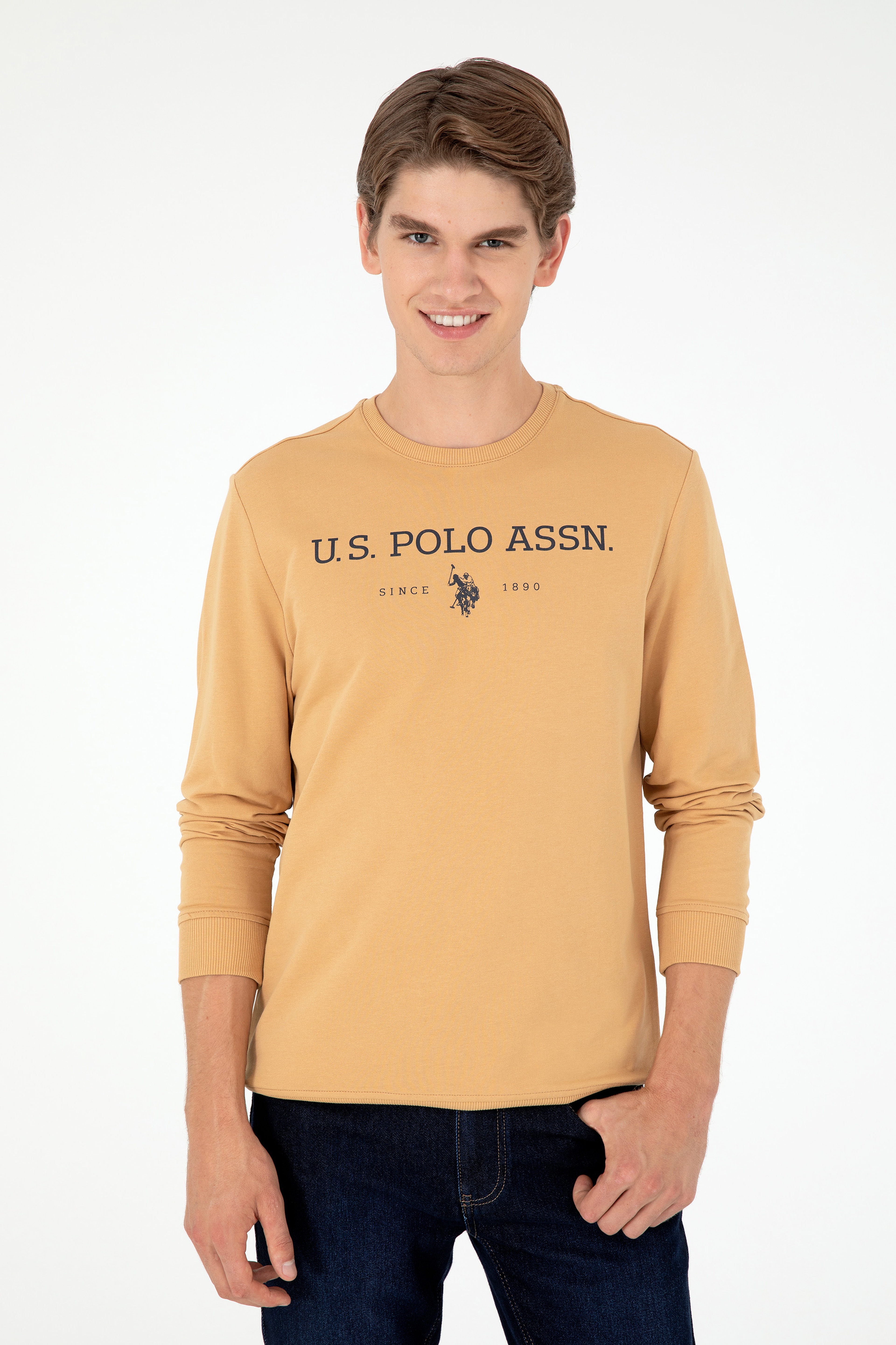 Erkek Camel Sweatshirt - Image 3