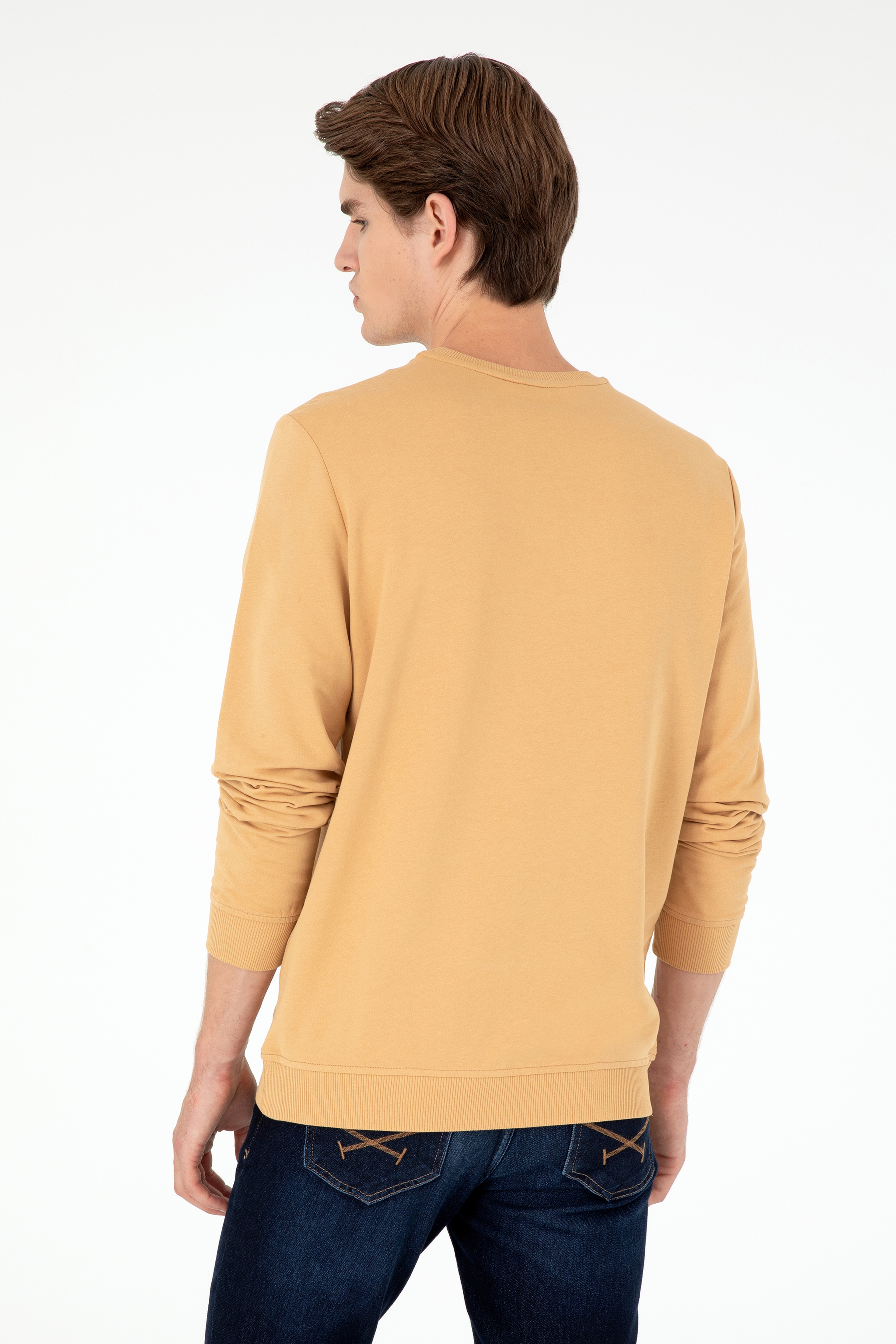 Erkek Camel Sweatshirt - Image 5