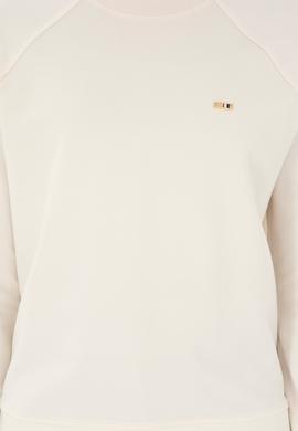 Kadın Krem Bisiklet Yaka Sweatshirt - 50296903041